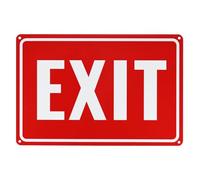 M METERXITY 1-Pack Exit Sign 14x10 Inch Aluminum Reflective Enter Here Signs Rust Free Waterproof Exit Signs for Business/Door[White Letters On Red Background]