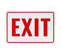 M METERXITY 1-Pack Exit Sign 14x10 Inch Aluminum Reflective Enter Here Signs Rust Free Waterproof Exit Signs for Business/Door[Red Letters On White Background]