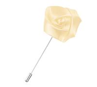 M METERXITY 1-Pack Flower Lapel Pins for Men, Rose Boutonnieres Pin Groom Boutonnieres for Wedding/Dance/Party, Men Lapel Pins for Suits Satin Flower Corsage [Lotus Color]