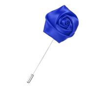 M METERXITY 1-Pack Flower Lapel Pins for Men, Rose Boutonnieres Pin Groom Boutonnieres for Wedding/Dance/Party, Men Lapel Pins for Suits Satin Flower Corsage [Sapphire Blue]