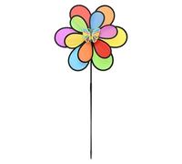 M METERXITY 1-Pack Flower Wind Spinners, 30.3 Inch Cloth Lawn Pinwheels Outdoor Windmills for Party Decorations/Yard/Garden, Flower Pinwheels Toys [Rainbow]