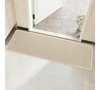 M METERXITY 1-Pack Front Door Mat, 47x16 Inch Linen Indoor Outdoor Entrance Non-Slip Rubber Backing Low Profile Doormat for Patio/Porch Entryway, Heavy Duty Welcome Mat [Light Khaki]