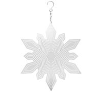 M METERXITY 1-Pack Hanging Wind Spinners, 10" 3D Stainless Steel Hanging Reflective Pinwheels for Patio/Yard/Outdoor, Garden Decor Windmill [Silver Tone, Snowflake]