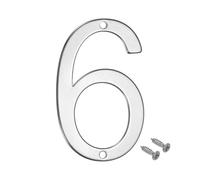 M METERXITY 1-Pack House Number, 3 Inch 304 Stainless Steel Mailbox Number Door Number Signage for Garden/Hotel/Mailbox/Address/Sign, House Number for Outside [Number 6, Silver]