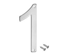 M METERXITY 1-Pack House Number, 4 Inch 304 Stainless Steel Modern Silver Tone Address Sign for Garden/Hotel/Mailbox/Address/Sign, House Number for Outside [Number 1]