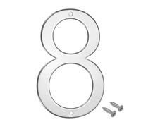 M METERXITY 1-Pack House Number, 4 Inch 304 Stainless Steel Modern Silver Tone Signage for Garden/Hotel/Mailbox/Address/Sign, Number 8