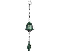 M METERXITY 1-Pack Japanese Wind Chime, Leaf Metal Temple Bell Vintage Wind Chime for Outside/Garden/Patio[Green]