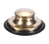 M METERXITY 1-Pack Kitchen Sink Stopper, 3-3/8 Inch Stainless Steel Garbage Disposal Stopper, Universal Sink Plug Cover Fits Standard Kitchen Drain Size of 3-1/2 Inch Diameter [Gold]