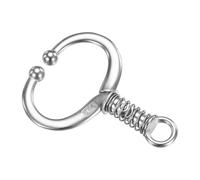 M METERXITY 1-Pack Large Bull Nose Pliers, Stainless Steel Spring Bull Nose Pliers with 2.87" Inner Diameter, Livestock Animals Equipment Automatic Locking Bull Nose Lead [Silver]
