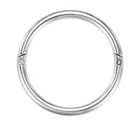 M METERXITY 1-Pack Large Bull Nose Ring, Stainless Steel Spring Bull Nose Pliers with 2.76" Inner Diameter, Livestock Animals Equipment Automatic Locking Bull Nose Lead [Silver]