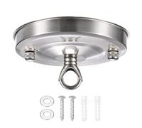 M METERXITY 1-Pack Light Canopy Kit, 4.3" Ceiling Light Cover Plate for Chandelier Fixture, Ceiling Hooks Cover Plate[Nickel Silver]