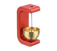 M METERXITY 1-Pack Magnetic Shopkeepers Bell for Door Opening, 1.5inch/3.8cm Metal Vintage Wind Chime Doorbell with Brass Bell for Front Porch/Garden/Backyard [Red, C Shape]