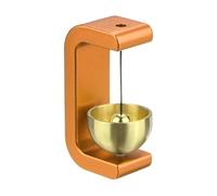 M METERXITY 1-Pack Magnetic Shopkeepers Bell for Door Opening, 1.5inch/3.8cm Metal Vintage Wind Chime Doorbell with Brass Bell for Front Porch/Garden/Backyard [Orange, C Shape]