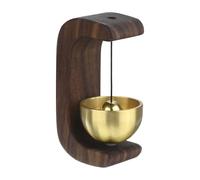 M METERXITY 1-Pack Magnetic Shopkeepers Bell for Door Opening, 1.6inch/4cm Walnut Vintage Wind Chime Doorbell with Brass Bell for Front Porch/Garden/Backyard [Brown, C Shape]