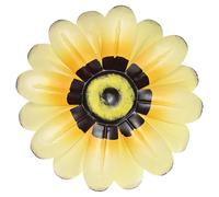 M METERXITY 1-Pack Metal Flower Wall Decor, 10 Inch 3D Metal Daisy Wall Art Hanging Decorations Sculptures for Indoor/Home/Garden/Patio, Fence Decorations Outdoor Hanging [Light Yellow]