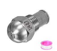 M METERXITY 1-Pack Misting Nozzles, 1/4 BSPT Male Thread 304 Stainless Steel Full Cone Spray Tips with Sealing Tape for Mister Cooling System, Filter Spray Tip [Silver Tone, 0.7 Pore]