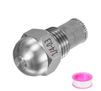 M METERXITY 1-Pack Misting Nozzles, 1/4 BSPT Male Thread 304 Stainless Steel Full Cone Spray Tips with Sealing Tape for Mister Cooling System, Filter Spray Tip [Silver Tone, 0.3 Pore]