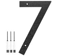 M METERXITY 1-Pack Modern Floating House Numbers for Outside, 10 Inch ABS Matte Black Large Address Numbers Floating Mount with Nail Kits for Door/Street/Outdoors [Digit 7]