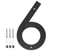 M METERXITY 1-Pack Modern Floating House Numbers for Outside, 10 Inch ABS Matte Black Large Address Numbers Floating Mount with Nail Kits for Door/Street/Outdoors [Digit 6]