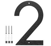 M METERXITY 1-Pack Modern Floating House Numbers for Outside, 10 Inch ABS Matte Black Large Address Numbers Floating Mount with Nail Kits for Door/Street/Outdoors [Digit 2]