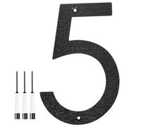 M METERXITY 1-Pack Modern Floating House Numbers for Outside, 10 Inch ABS Matte Black Large Address Numbers Floating Mount with Nail Kits for Door/Street/Outdoors [Digit 5]