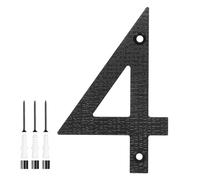 M METERXITY 1-Pack Modern Floating House Numbers for Outside, 5 Inch ABS Matte Black Large Address Numbers Floating Mount with Nail Kits for Door/Street/Outdoors [Digit 4]