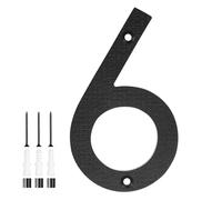 M METERXITY 1-Pack Modern Floating House Numbers for Outside, 5 Inch ABS Matte Black Large Address Numbers Floating Mount with Nail Kits for Door/Street/Outdoors [Digit 6]