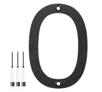 M METERXITY 1-Pack Modern Floating House Numbers for Outside, 5 Inch ABS Matte Black Large Address Numbers Floating Mount with Nail Kits for Door/Street/Outdoors [Digit 0]