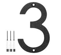M METERXITY 1-Pack Modern Floating House Numbers for Outside, 5 Inch ABS Matte Black Large Address Numbers Floating Mount with Nail Kits for Door/Street/Outdoors [Digit 3]