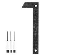 M METERXITY 1-Pack Modern Floating House Numbers for Outside, 5 Inch ABS Matte Black Large Address Numbers Floating Mount with Nail Kits for Door/Street/Outdoors [Digit 1]