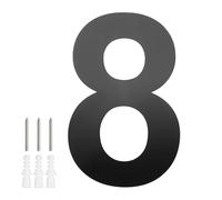 M METERXITY 1-Pack Modern Floating House Numbers for Outside, 5 Inch Stainless Steel Glossy Black Large Address Numbers Floating Mount with Nail Kits for Door/Street/Outdoors [Digit 8]