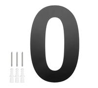 M METERXITY 1-Pack Modern Floating House Numbers for Outside, 5 Inch Stainless Steel Glossy Black Large Address Numbers Floating Mount with Nail Kits for Door/Street/Outdoors [Digit 0]