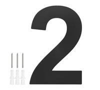 M METERXITY 1-Pack Modern Floating House Numbers for Outside, 5 Inch Stainless Steel Matte Black Large Address Numbers Floating Mount with Nail Kits for Door/Street/Outdoor [Digit 2]