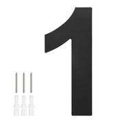 M METERXITY 1-Pack Modern Floating House Numbers for Outside, 5 Inch Stainless Steel Matte Black Large Address Numbers Floating Mount with Nail Kits for Door/Street/Outdoor [Digit 1]