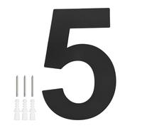 M METERXITY 1-Pack Modern Floating House Numbers for Outside, 5 Inch Stainless Steel Matte Black Large Address Numbers Floating Mount with Nail Kits for Door/Street/Outdoor [Digit 5]