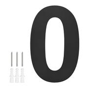 M METERXITY 1-Pack Modern Floating House Numbers for Outside, 5 Inch Stainless Steel Matte Black Large Address Numbers Floating Mount with Nail Kits for Door/Street/Outdoor [Digit 0]