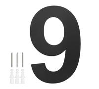 M METERXITY 1-Pack Modern Floating House Numbers for Outside, 5 Inch Stainless Steel Matte Black Large Address Numbers Floating Mount with Nail Kits for Door/Street/Outdoor [Digit 9]