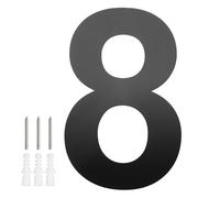 M METERXITY 1-Pack Modern Floating House Numbers for Outside, 6 Inch Stainless Steel Glossy Black Large Address Numbers Floating Mount with Nail Kits for Door/Street/Outdoors [Digit 8]