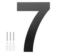 M METERXITY 1-Pack Modern Floating House Numbers for Outside, 6 Inch Stainless Steel Glossy Black Large Address Numbers Floating Mount with Nail Kits for Door/Street/Outdoors [Digit 7]