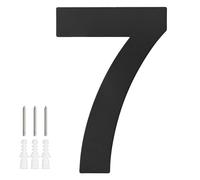 M METERXITY 1-Pack Modern Floating House Numbers for Outside, 6 Inch Stainless Steel Matte Black Large Address Numbers Floating Mount with Nail Kits for Door/Street/Outdoor [Digit 7]