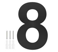 M METERXITY 1-Pack Modern Floating House Numbers for Outside, 6 Inch Stainless Steel Matte Black Large Address Numbers Floating Mount with Nail Kits for Door/Street/Outdoor [Digit 8]