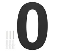 M METERXITY 1-Pack Modern Floating House Numbers for Outside, 6 Inch Stainless Steel Matte Black Large Address Numbers Floating Mount with Nail Kits for Door/Street/Outdoor [Digit 0]