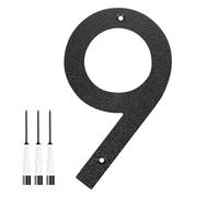 M METERXITY 1-Pack Modern Floating House Numbers for Outside, 8 Inch ABS Matte Black Large Address Numbers Floating Mount with Nail Kits for Door/Street/Outdoors [Digit 9]