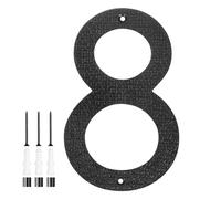 M METERXITY 1-Pack Modern Floating House Numbers for Outside, 8 Inch ABS Matte Black Large Address Numbers Floating Mount with Nail Kits for Door/Street/Outdoors [Digit 8]