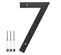 M METERXITY 1-Pack Modern Floating House Numbers for Outside, 8 Inch ABS Matte Black Large Address Numbers Floating Mount with Nail Kits for Door/Street/Outdoors [Digit 7]
