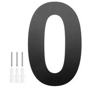 M METERXITY 1-Pack Modern Floating House Numbers for Outside, 8 Inch Stainless Steel Glossy Black Large Address Numbers Floating Mount with Nail Kits for Door/Street/Outdoors [Digit 0]