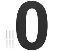 M METERXITY 1-Pack Modern Floating House Numbers for Outside, 8 Inch Stainless Steel Matte Black Large Address Numbers Floating Mount with Nail Kits for Door/Street/Outdoor [Digit 0]