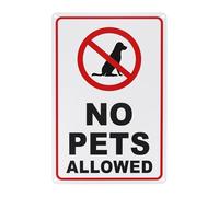 M METERXITY 1-Pack No Pets Allowed Sign, 14 x 10 Inch Rust Free No Dog Sign for Business Waterproof Aluminum Reflective Sign for Courtyard/Pool [Black on White]