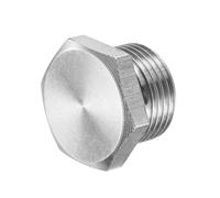 M METERXITY 1-Pack Outer Hex Head Thread Pipe Plug Fitting, M20x1.5mm Male 304 Stainless Steel Solid Thread Bung Plug with Sealing Ring for Terminating Pipe Ends