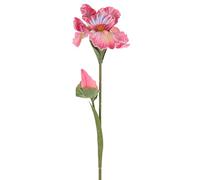 M METERXITY 1-Pack Pink Artificial Iris Flowers with Flower Bud,17.7 Inch Faux Iris PU Bouquets Real Touch Faux Flowers for Home/Wedding/Christmas/Party
